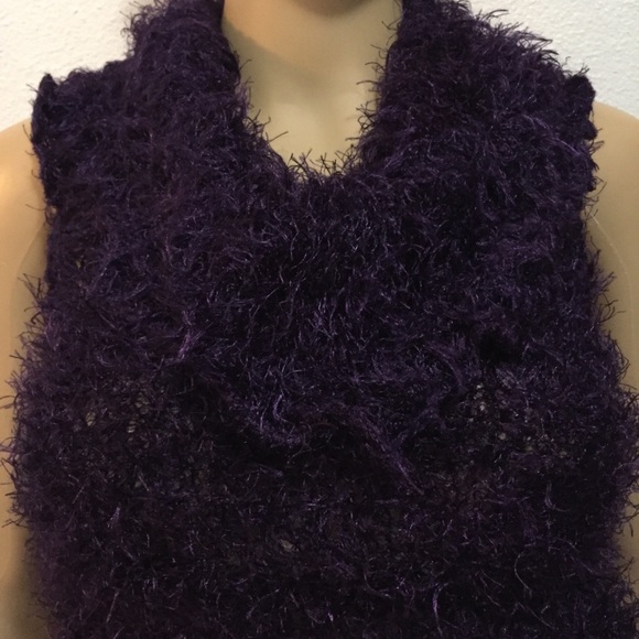 Fluffy Knit Scarf Convertible To Sleeveless Dress - Picture 5 of 8